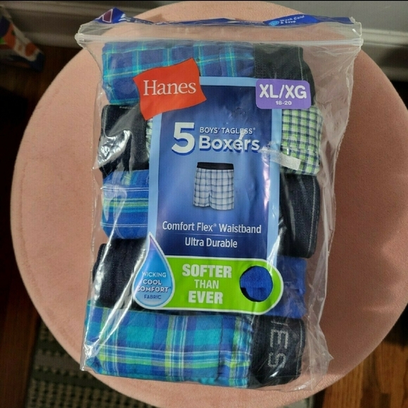 2/$15 Hanes 5 Pack Boxer Shorts (18/20) - Picture 1 of 2